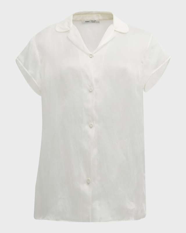 x Atelier Jolie Sheer Short-Sleeve Blouse